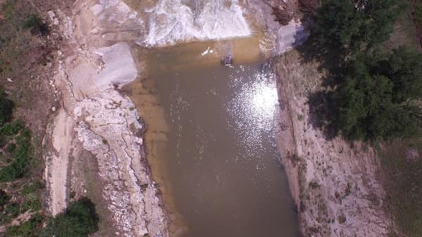 Photo of the Blanco River flooding, taken by unmanned aerial systems