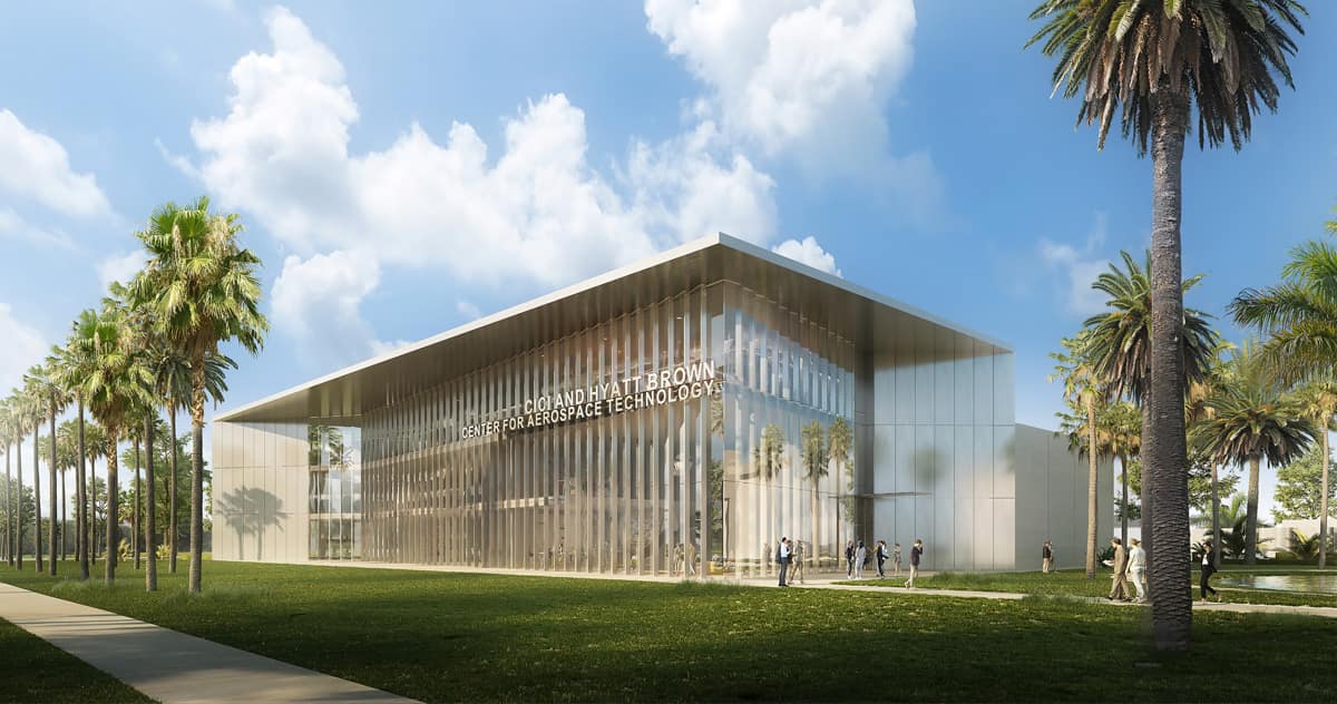 Rendering of the Cici and Hyatt Brown Center for Aerospace Technology