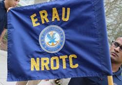 the Naval Reserve Officers Training Corps (NROTC) Drill Team Flag