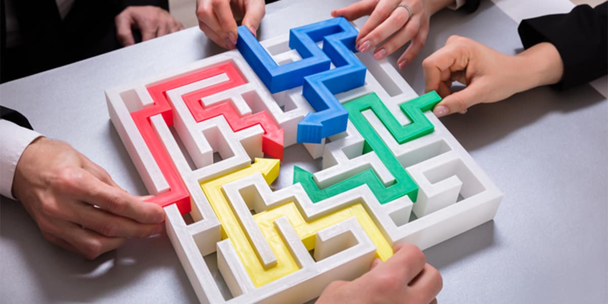 People do a maze with their hands.