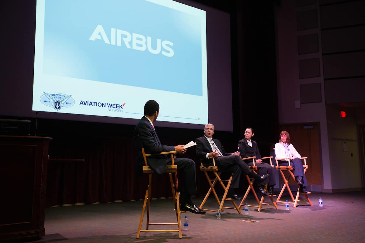 Representatives from Airbus Americas, including alumnus and CEO Jeff Knittel, stopped by Embry-Riddle’s Daytona Beach Campus Wednesday, April 10, for a panel discussion.