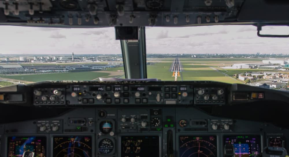 Cockpit of a commercial airliner used for story about airworthiness.