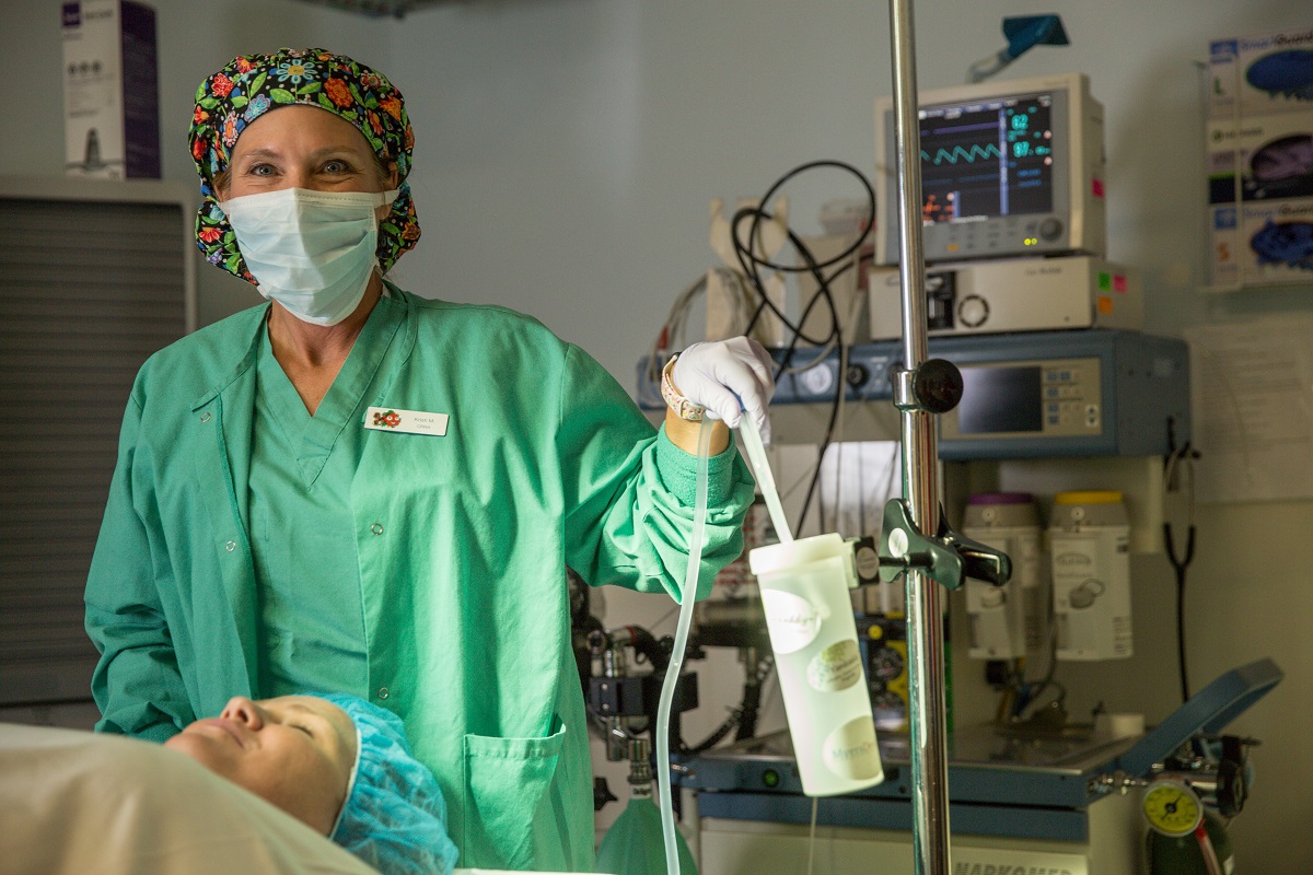 Doctor and patient in a surgical room