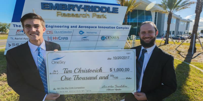 Mobile Application Wins Top 'OneSky' Prize for Embry-Riddle’s Tim Christovich