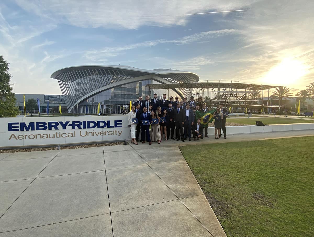 Brazilian students visited Embry-Riddle’s Daytona Beach Campus for an April 1 graduation ceremony.