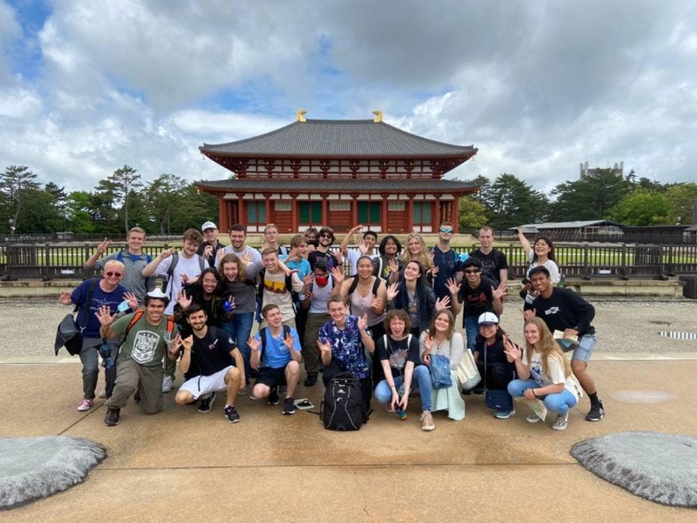 A group of Embry-Riddle Prescott students who went on the 2022 trip to Japan
