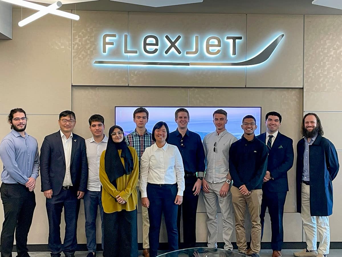 Flexjet hosted Eagle Job Shadow Day students at its office in the MicaPlex at the Research Park on the Daytona Beach Campus.