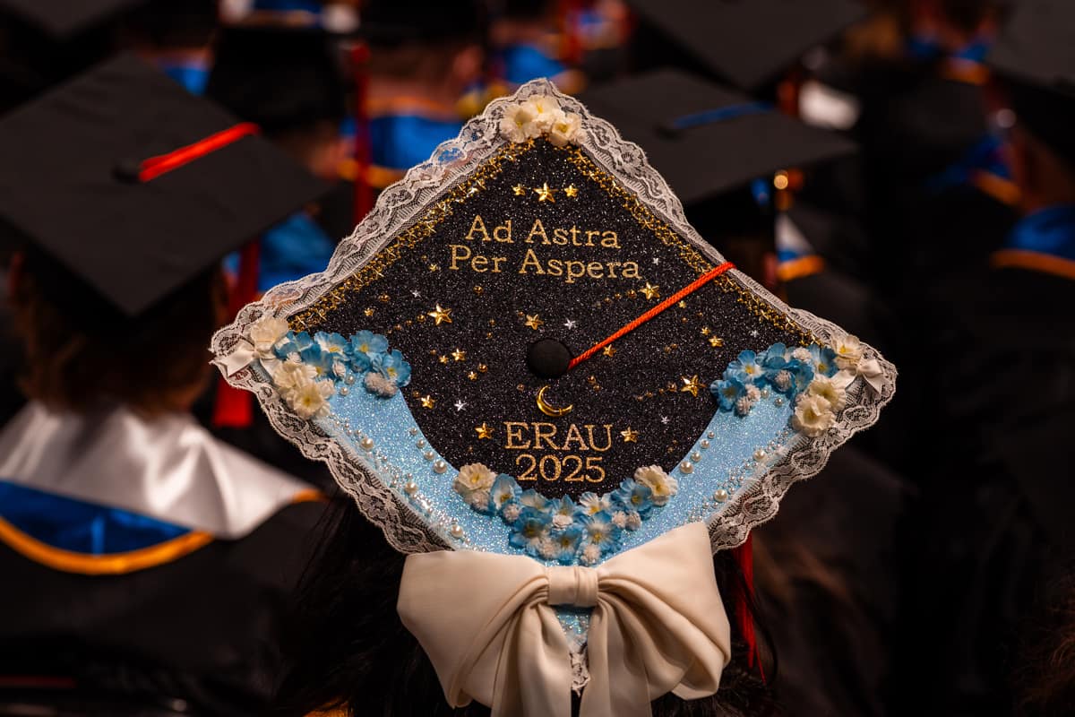 Graduation cap at Prescot Spring Commencement