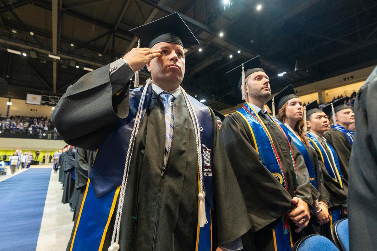 An Embry-Riddle graduate salutes