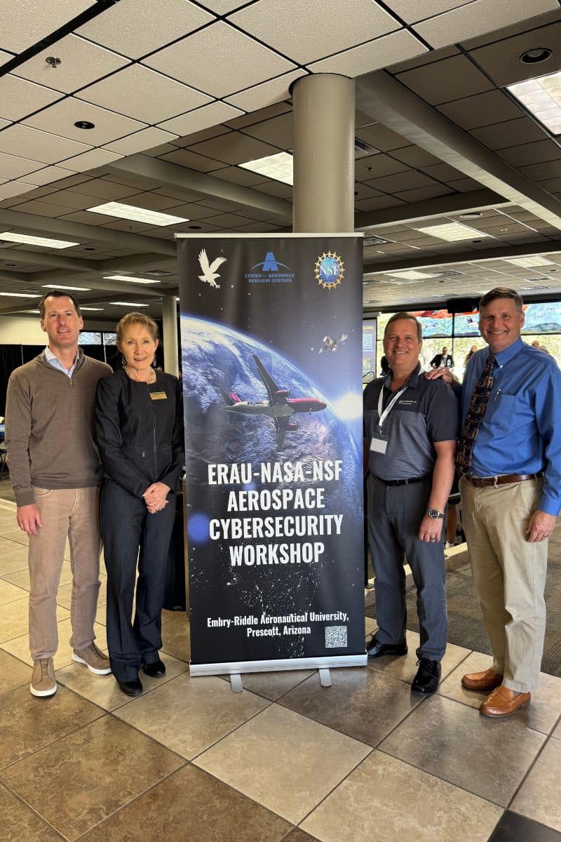 Leaders from across aviation and cybersecurity gather for a special session at the ERAU–NASA–NSF Aerospace Cybersecurity Workshop, highlighting cross-sector collaboration on trust, data and decision-making in modern aerospace systems.