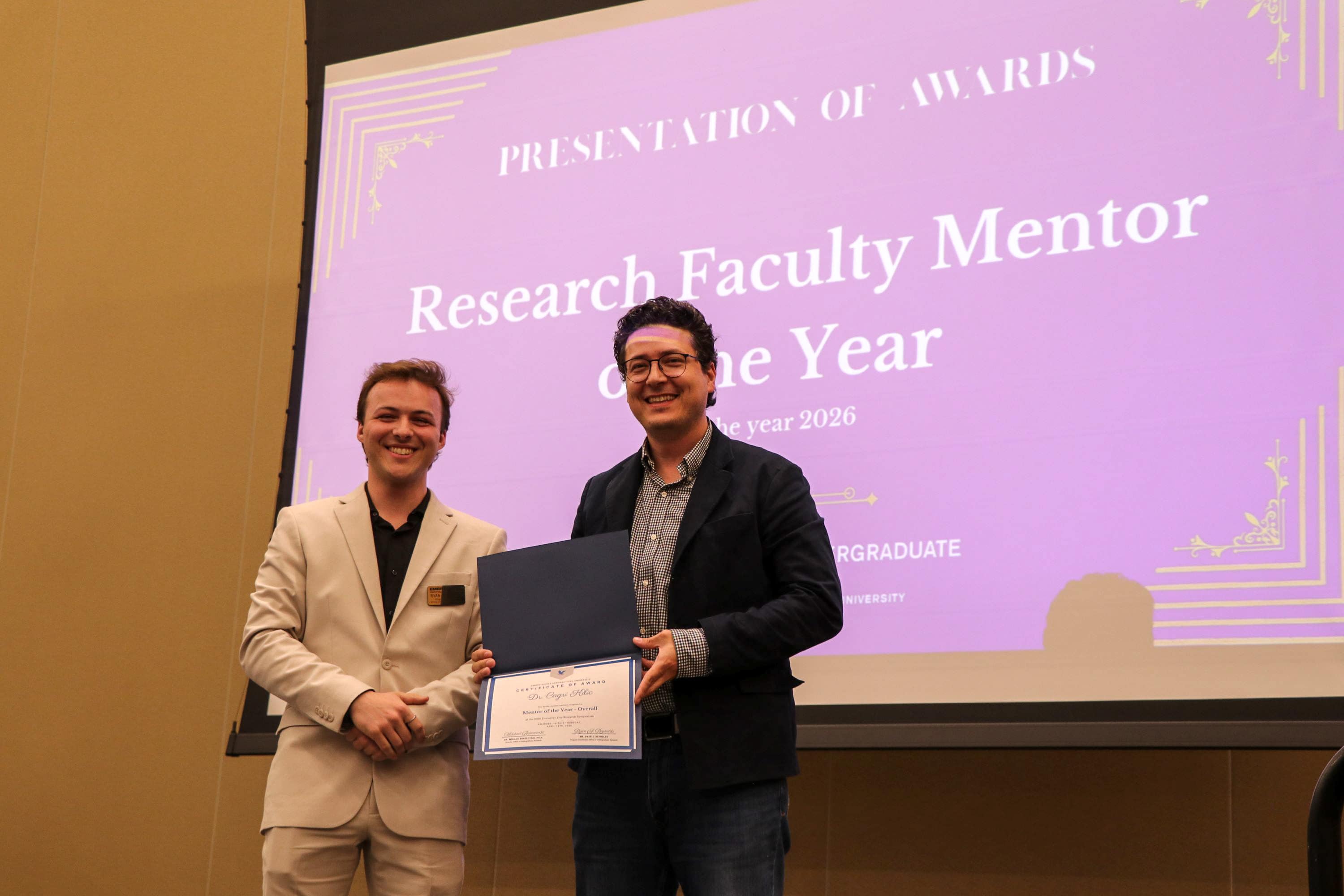 Man receiving certificate