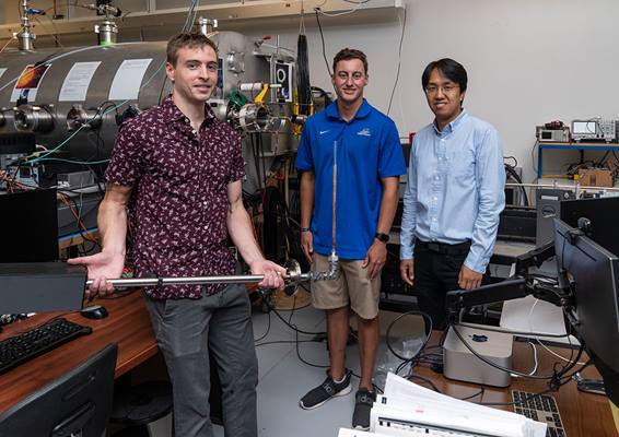 The fusion energy team: Christopher Lamb, Connor Castleberry and Dr. Byonghoon Seo