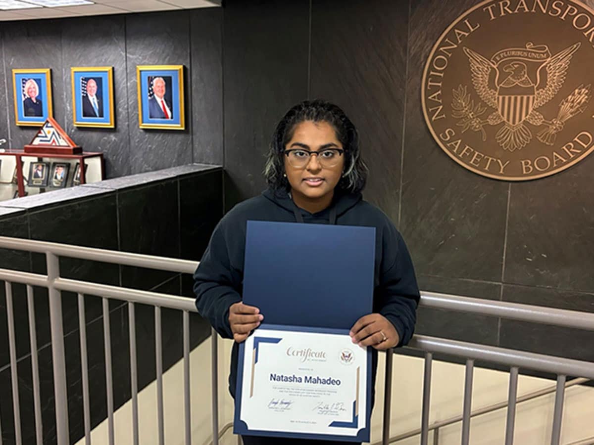 Aviation Maintenance Science senior Natasha Mahadeo
