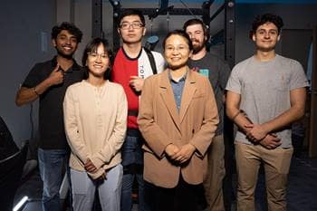 Student researchers in the Robotics and Intelligent Learning Lab and Dr. Shuzhen Luo