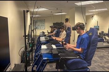 Students using a VR simulator