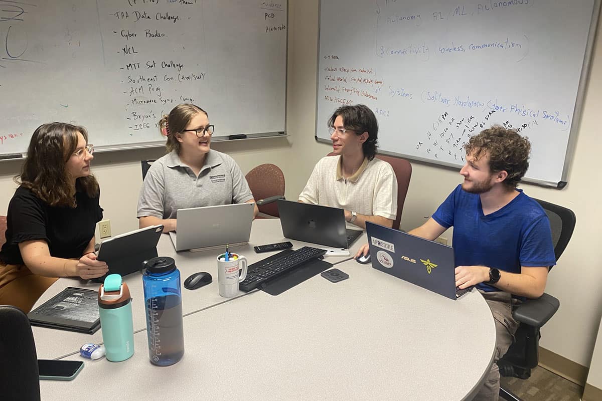 Pictured from left to right: Alex Davidoff, Sarah Reynolds, Daniel Machado and Luke Newcomb