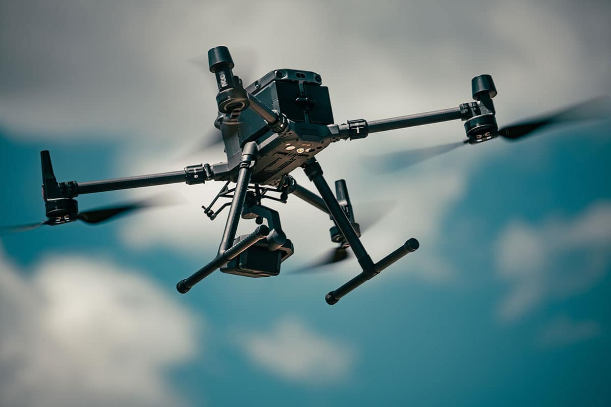 An uncrewed aerial system, or drone