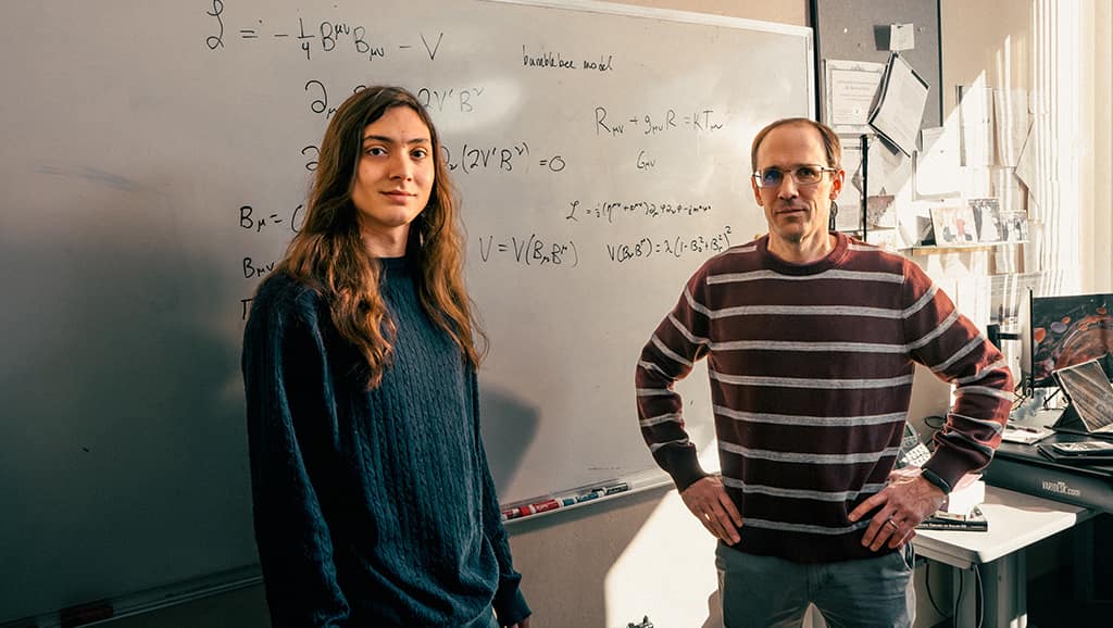 Space Physics undergraduate Dario Walter-Cardona and Dr. Quentin Bailey have worked on an alternate theory of gravity relating to black holes. 