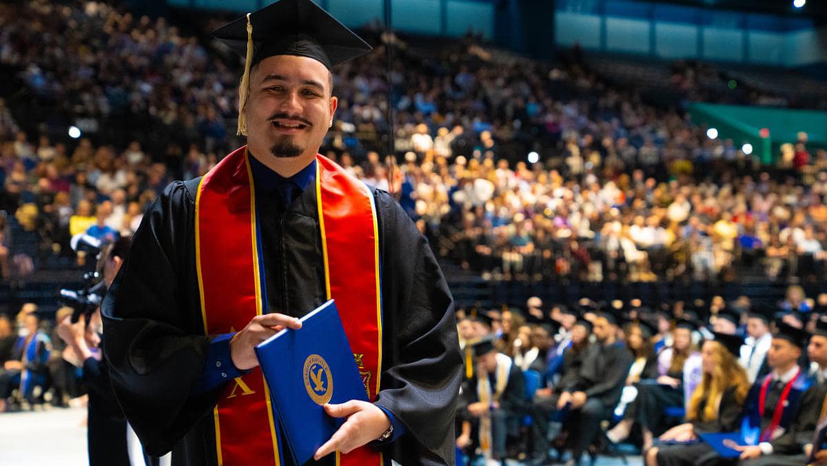 Embry-Riddle graduates celebrate at a series of commencement ceremonies for the Daytona Beach and Prescott campuses. A total of 988 students were awarded their degrees. 