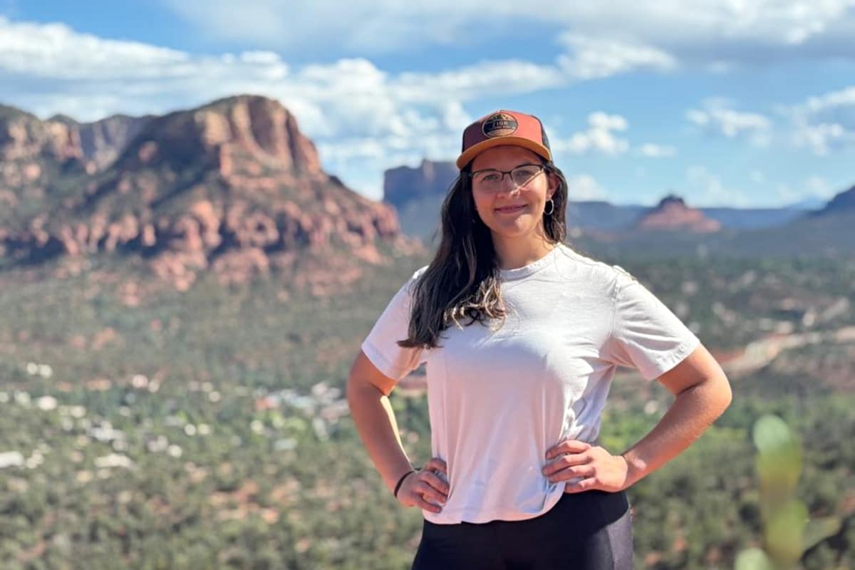 Mechanical engineering exchange student Katharina Pflüger takes a day trip to Sedona, Arizona, while undertaking studies at Embry-Riddle Aeronautical University’s Prescott Campus during her Fulbright study abroad from her home in Bremen, Germany. 
