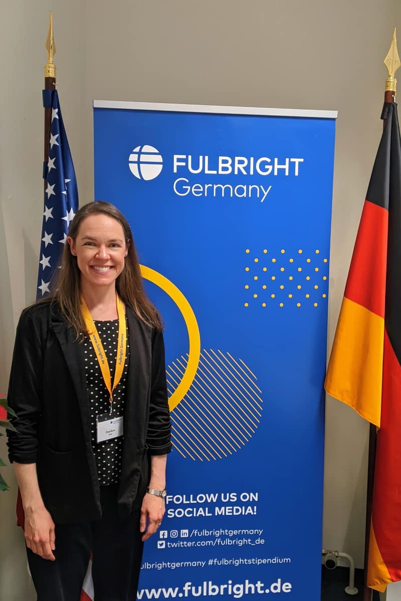 Center for International Programs and Services (CIPS) Director DeeAnn Resk attends meetings at the Fulbright Germany Headquarters in Berlin.