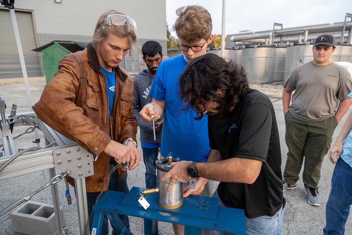 Members of Embry-Riddle’s Experimental Rocket Propulsion Laboratory