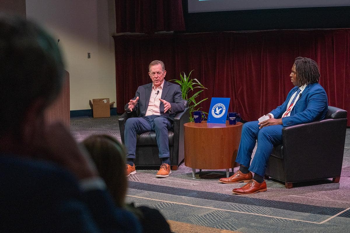 Gallagher answers questions posed by Embry-Riddle student Jonathan Strange.