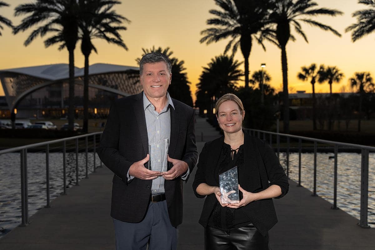 ACE Cyber Award Recipients Siobvan Nyikos and Marty Reynolds 