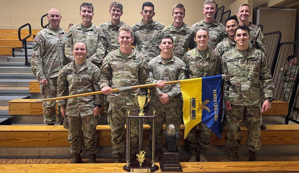 Embry-Riddle’s Army ROTC Ranger Challenge Team will be competing at the international Sandhurst Military Skills Competition in May at West Point, after recently winning the regional 6th Brigade Army ROTC Ranger Challenge. 
