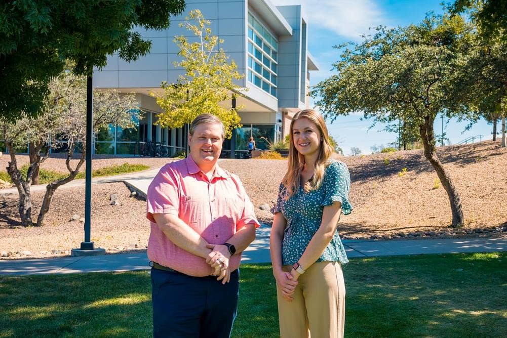 Astronomy student Clarissa Pavao with her mentor, Dr. Noel Richardson, assistant professor of Physics and Astronomy