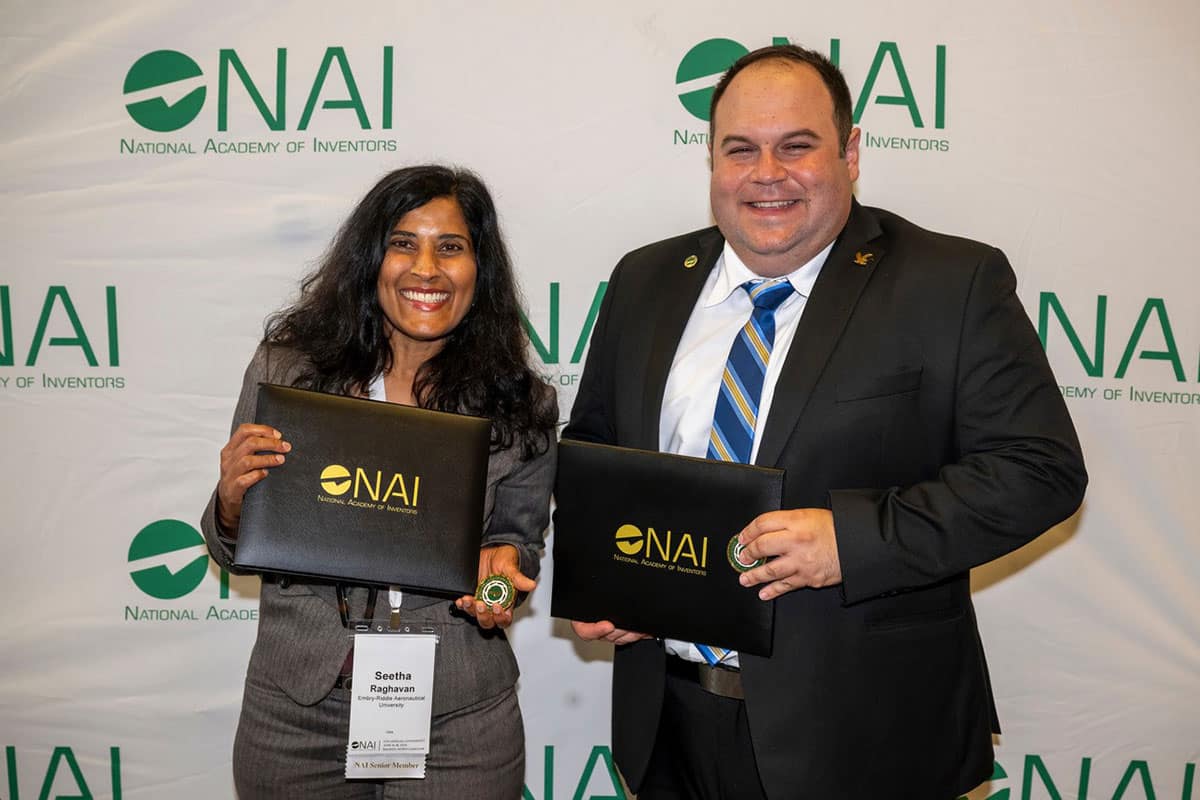 Embry-Riddle faculty members Dr. Seetha Raghavan and Dr. Eduardo A. Rojas