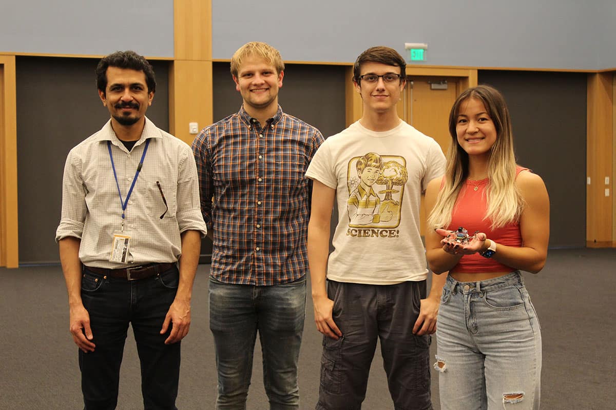 Top row, left to right: Rahil Golakiya, Marco Fagetti, Javier Robinson, Junpeng Zhou; bottom row: Nazari, Brennan McCann, Sagar Sarkar