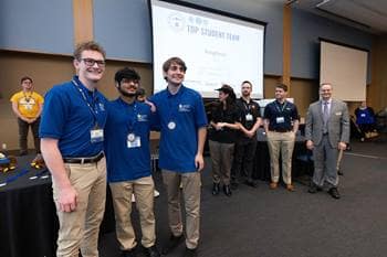 A University of Central Florida team took the top spot in the competition’s student category. The winning team’s members were (from left) Muhammad Ali, Tyler Waddell and Jack Sweeney.