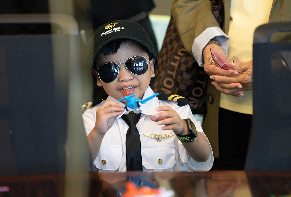 Kryzian ended his day with a celebration, where he was recognized as an honorary pilot.