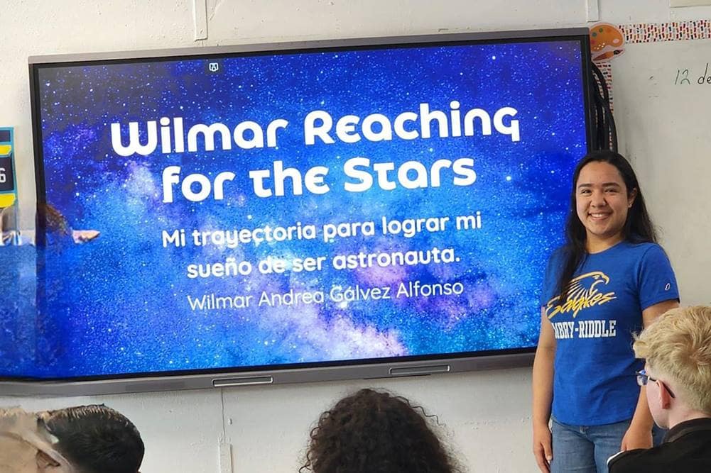 Gálvez Alfonso is pursuing her dream of becoming an astronaut while inspiring young people in her native Puerto Rico to enter STEM fields through her social media platform, Wilmar Reaching for the Stars