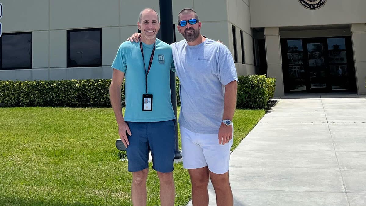 Embry-Riddle alumnus Robert Morgan with Darren Harrison