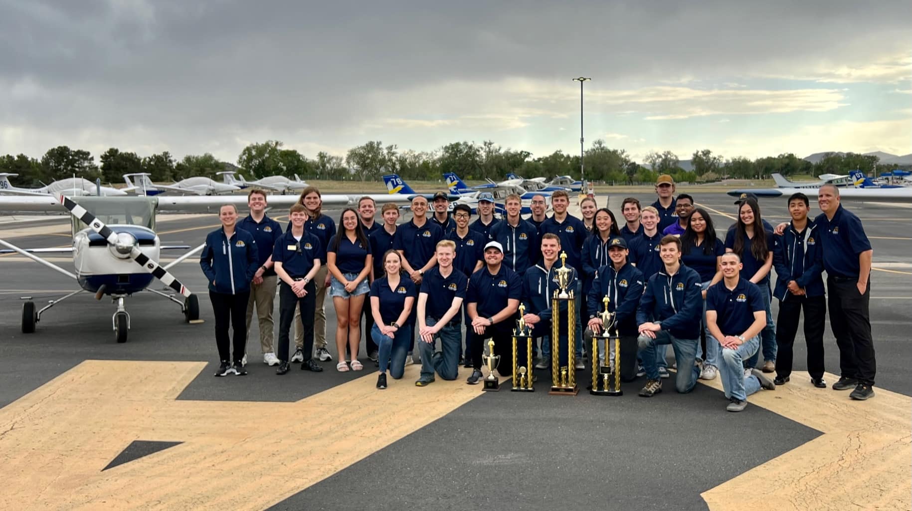 Embry-Riddle’s Golden Eagles Flight Team brought home first-place gold from the 2023 National Intercollegiate Flying Association’s (NIFA) Safety and Flight Evaluation Conference, tallying the team’s third consecutive championship and 15th overall.