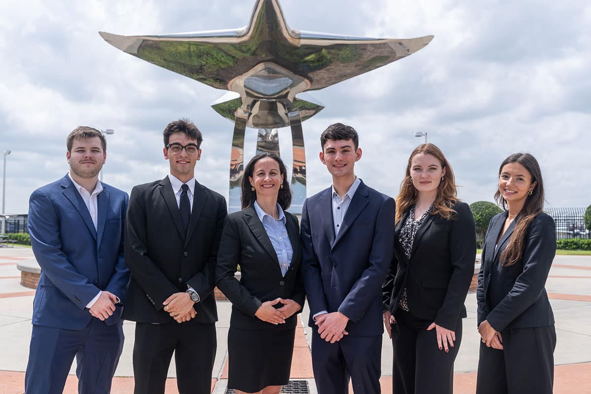 From left: Tyler McConnell, Nathaniel Cook, Dr. Claudia Ehringer Lucas, Gus Gatti, Bridget Kenney and Lauren Augusto