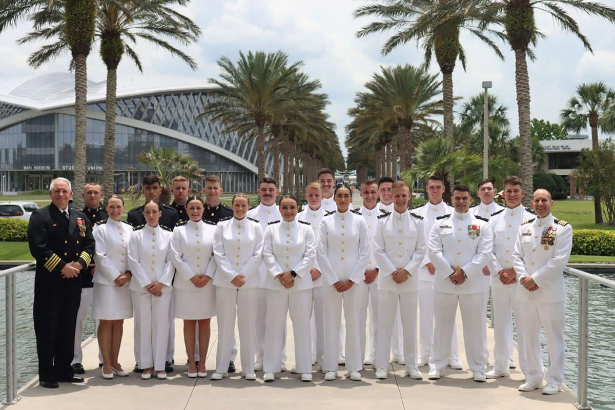 Embry-Riddle’s Navy ROTC program commissioned 20 students at a May 7 ceremony
