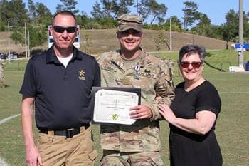 Army ROTC Cadet Brandon Gargac with his parents
