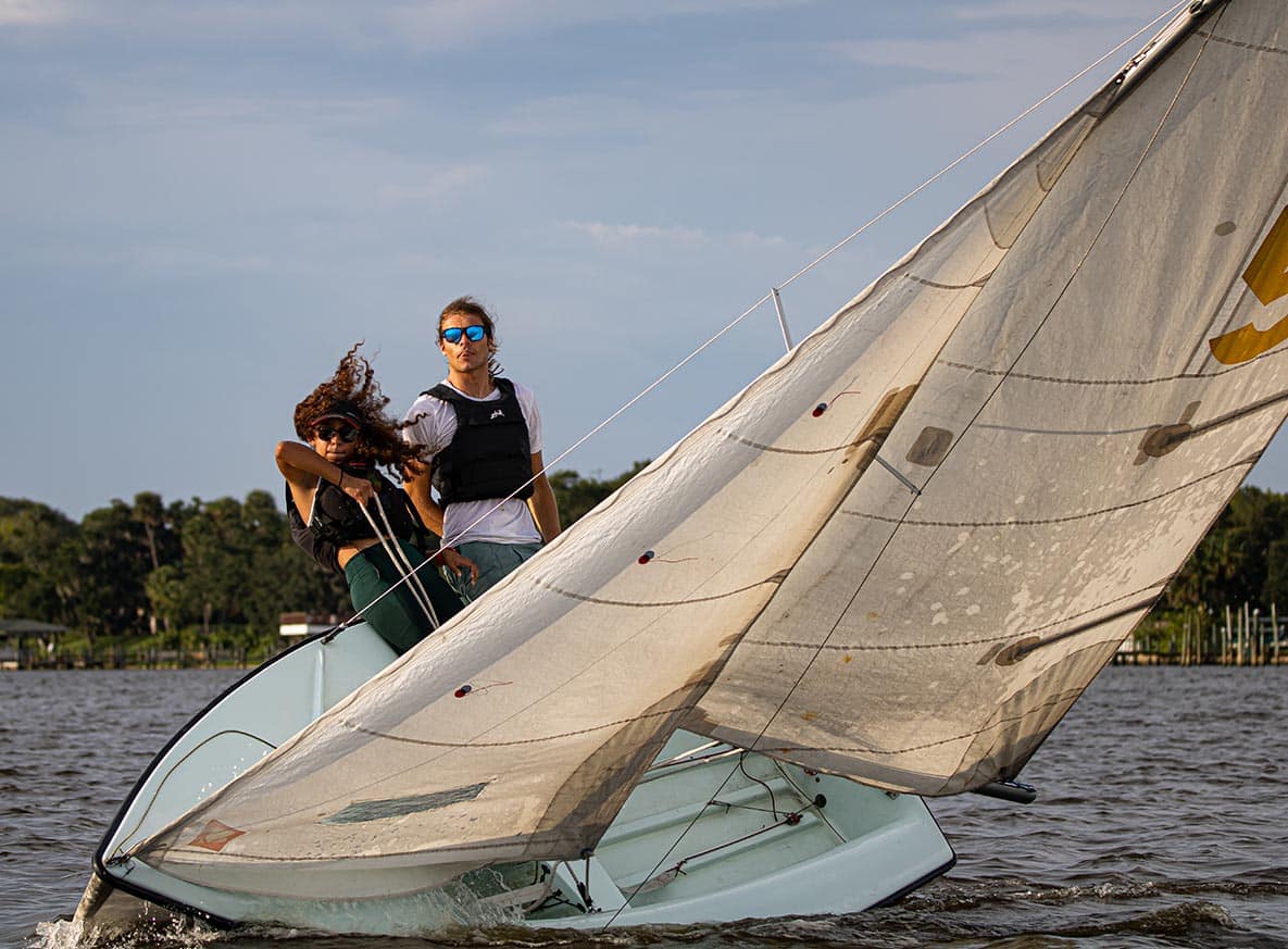Embry-Riddle student Naomi Sterlingsdottir sailing
