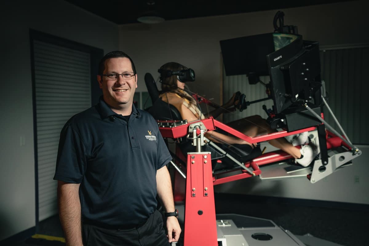 Dr. Bob Thomas, an assistant professor of Aeronautical Science who heads up Embry-Riddle Aeronautical University’s Spatial Disorientation Laboratory