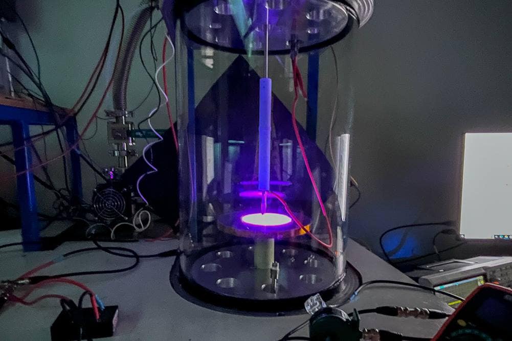 A ring of plasma is initiated in the Dusty Plasma Chamber at Embry-Riddle’s SAIL Lab