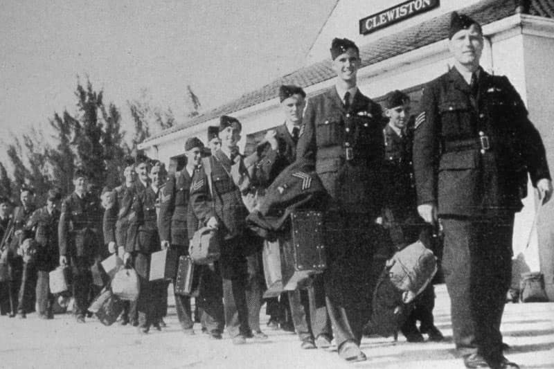 British cadets arrive for flight training at Clewiston Airfield in Florida. Embry-Riddle stepped up in 1941 to help fill the growing demand for flight training for American and British WWII pilots.