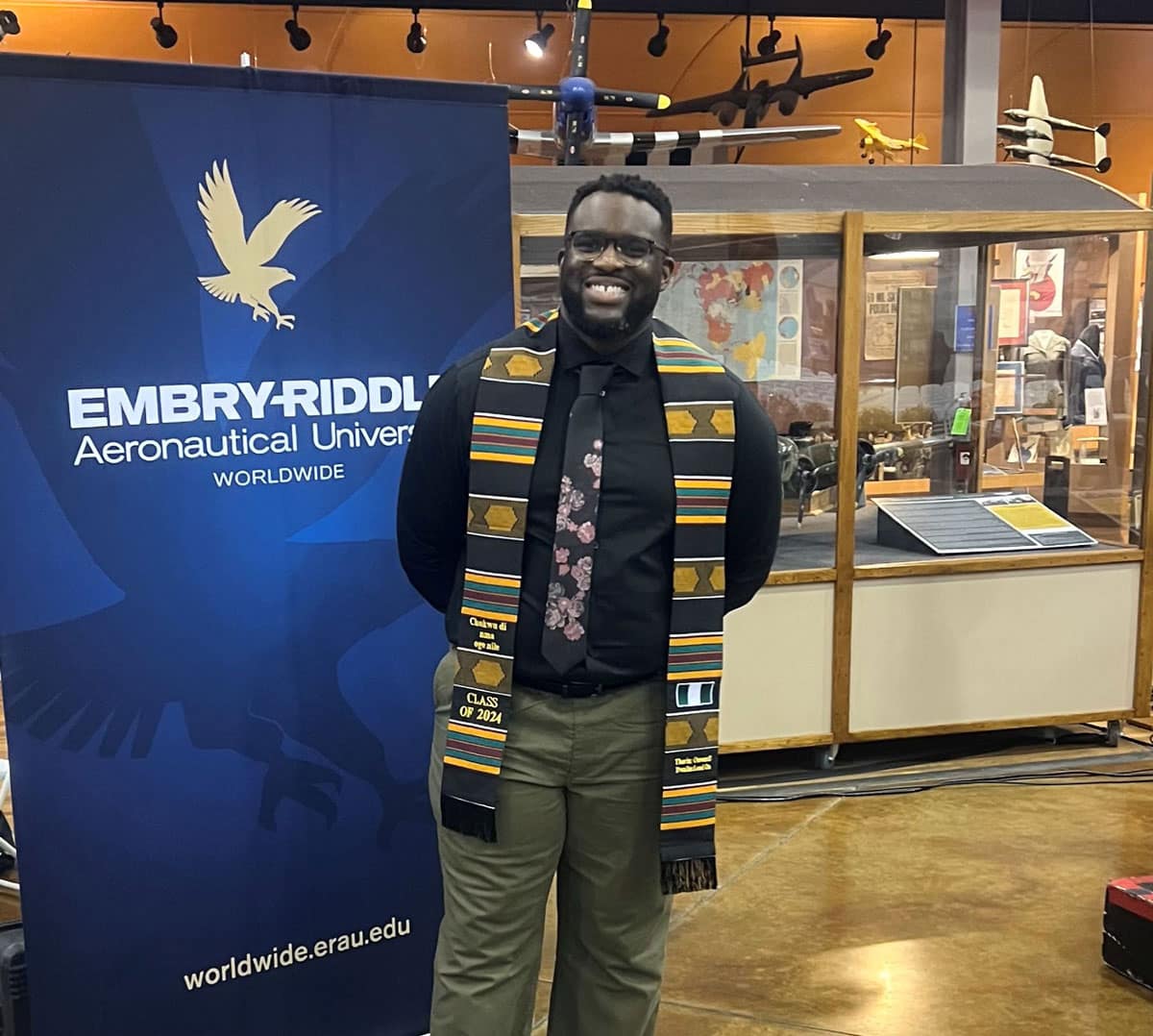 Student veteran Fitzgerald Ihekwoaba said he found encouragement and support when he decided to pursue his bachelor’s and master’s degrees at Embry-Riddle’s Worldwide Campus.