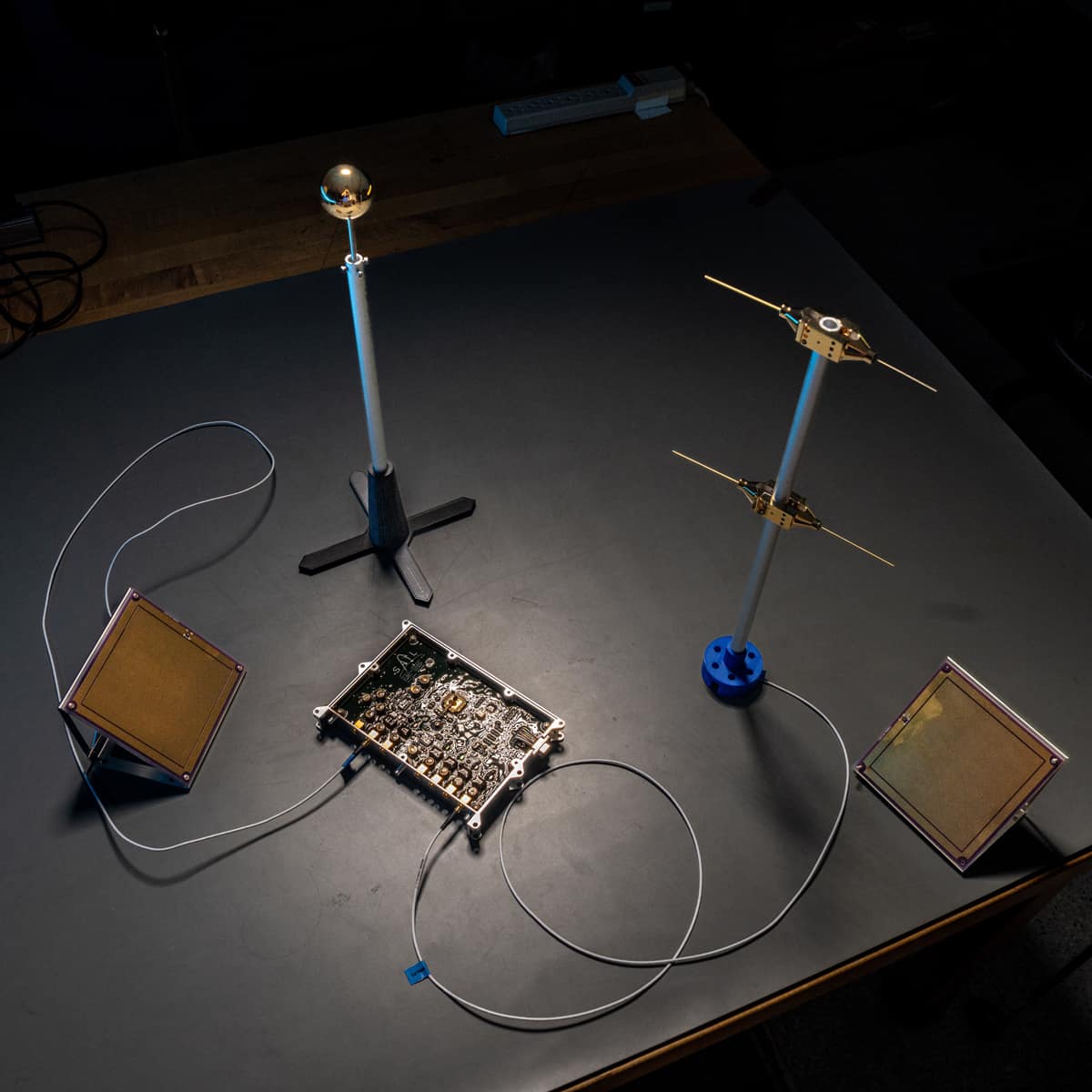 Langmuir probes will be aboard NASA's ESCAPADE mission to Mars to probe the planet’s atmosphere and uncover how solar storms and space weather impact it. A circuit board built by the students that will travel to Mars is etched with their names.