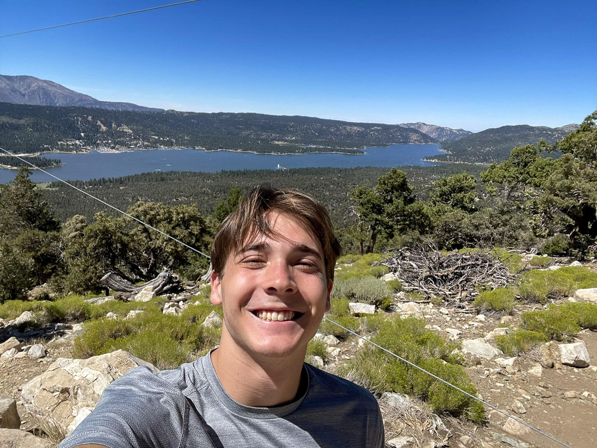 The solar observatory is located on a small, remote island on Big Bear Lake in the San Bernardino Mountains.