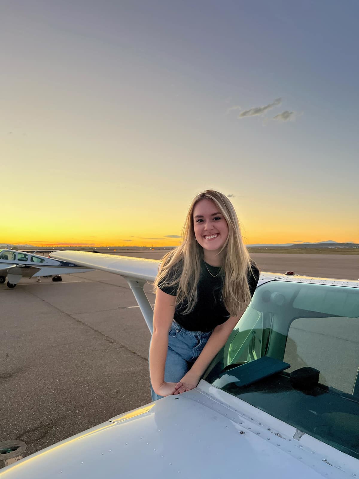 Michelle Tabor on the flight deck.