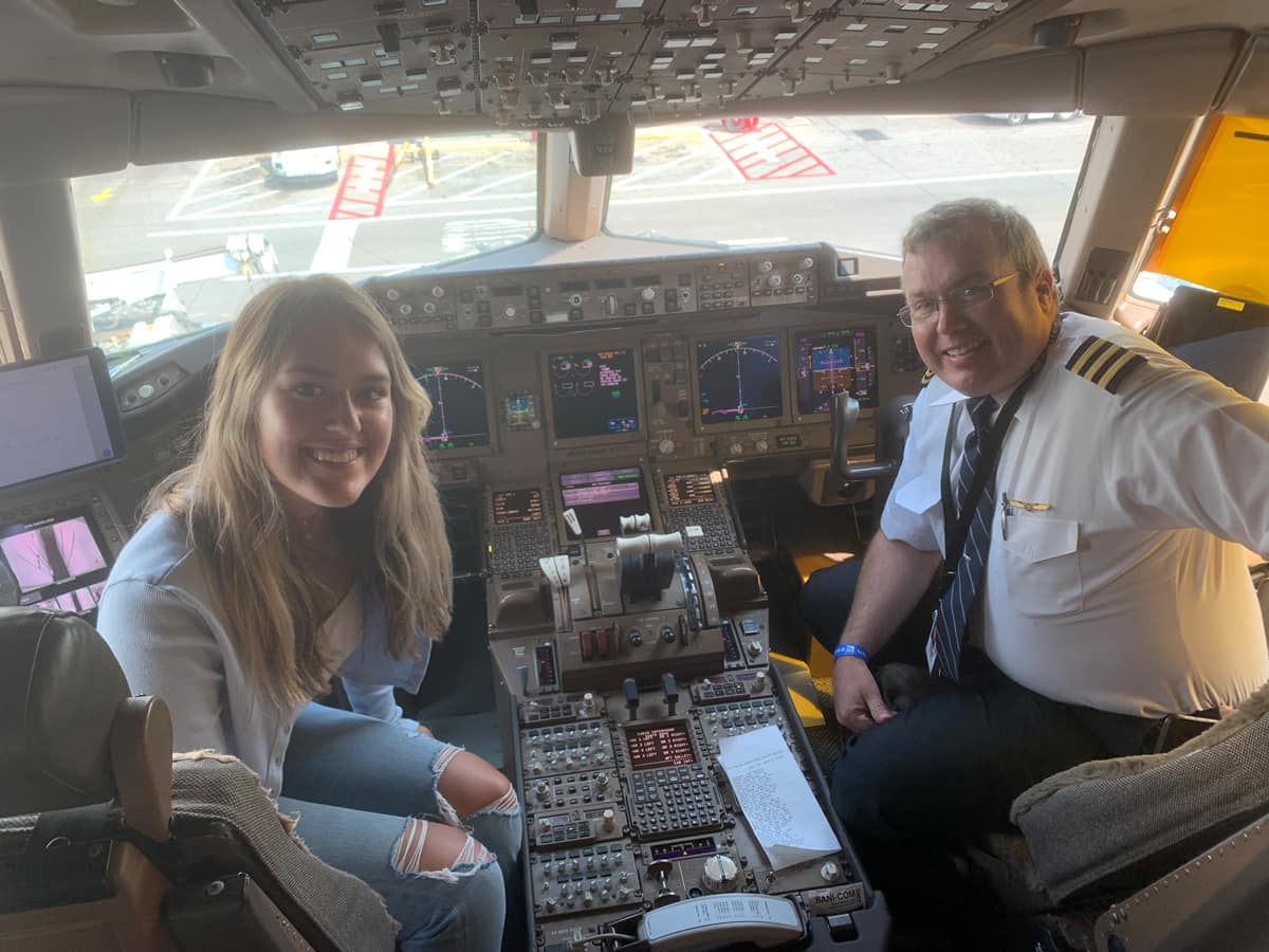 Michelle Tabor with a pilot.