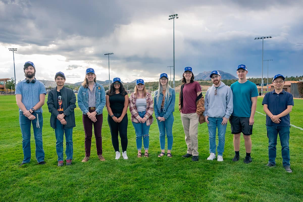 (Left to right) Johnathan Myers, Nathaniel Yardeny, Zach Howe, Somaralyz Grullon, Winona Roulston, Chloe Reed, Ken Bee, Kyle LaClair and Ben Knoell